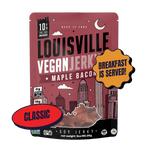 Packaging for Louisville Jerky Co. Maple Bacon flavor.
