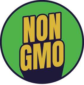 Illustration of 3D text that says "Non GMO"