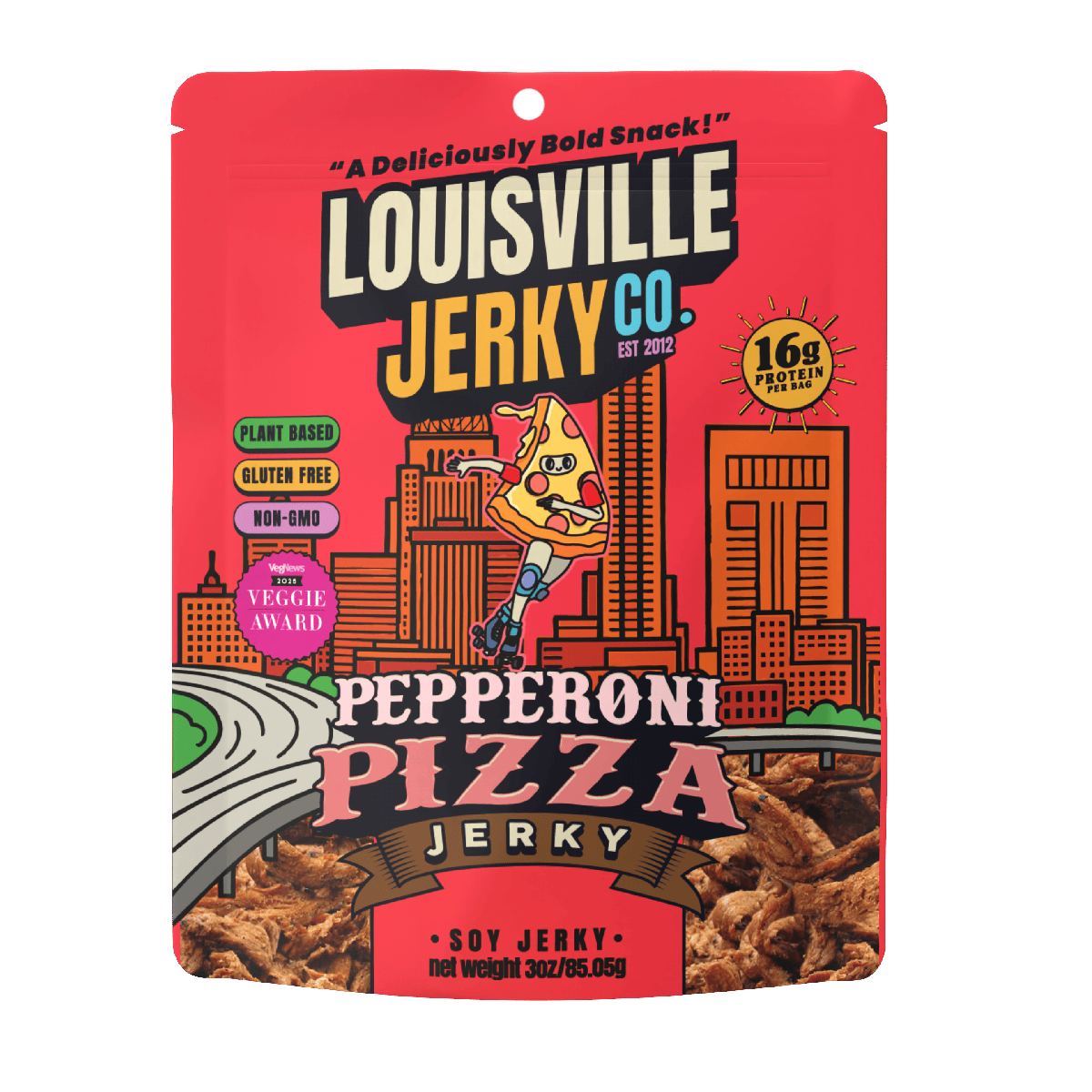 Louisville Jerky Co. Pepperoni Pizza Jerky package.