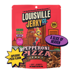 Louisville Jerky Co. Pepperoni Pizza jerky package on a white background