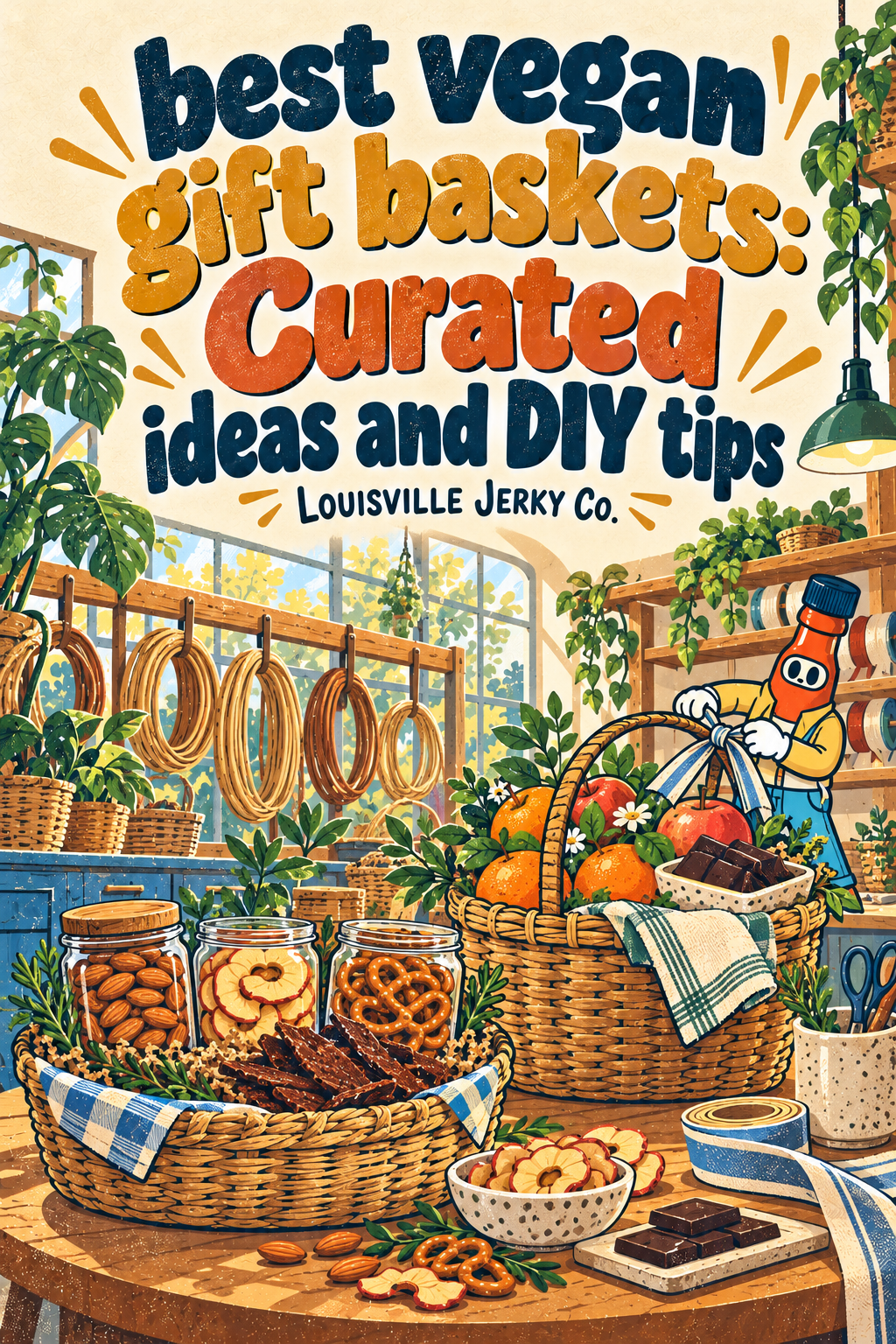 Concept illustration for best vegan gift baskets: Curated ideas and DIY tips