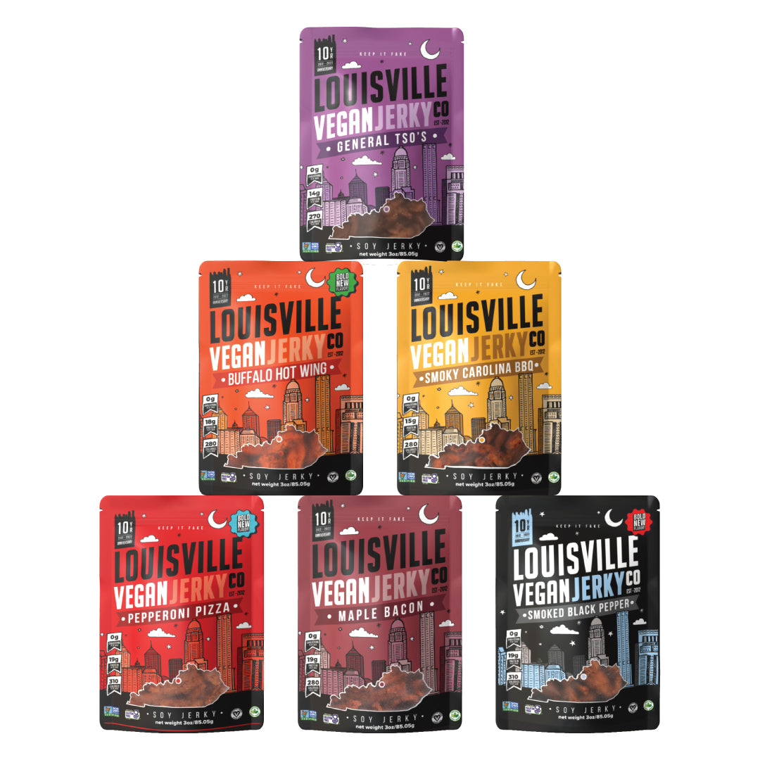 Louisville Vegan Jerky Co.'s Ultimate Six-Pack Jerky Bundle